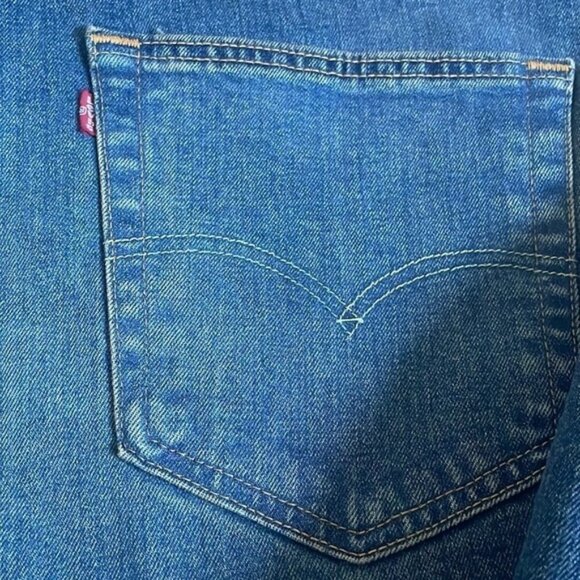 Levis 505 Mens Jeans Size 40/30 Regular Straight Leg Medium Wash Blue De… - Picture 3 of 4
